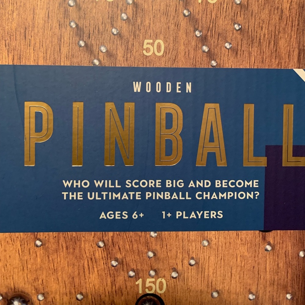 Wooden tabletop pinball game